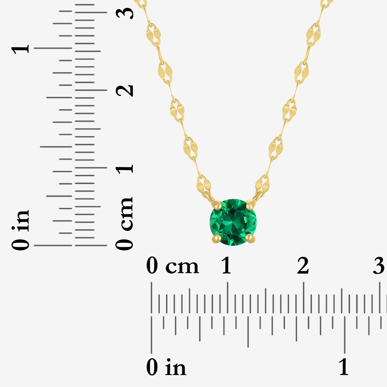Gemstone 14K Gold Over Silver Round 18 Inch Pendant Necklace