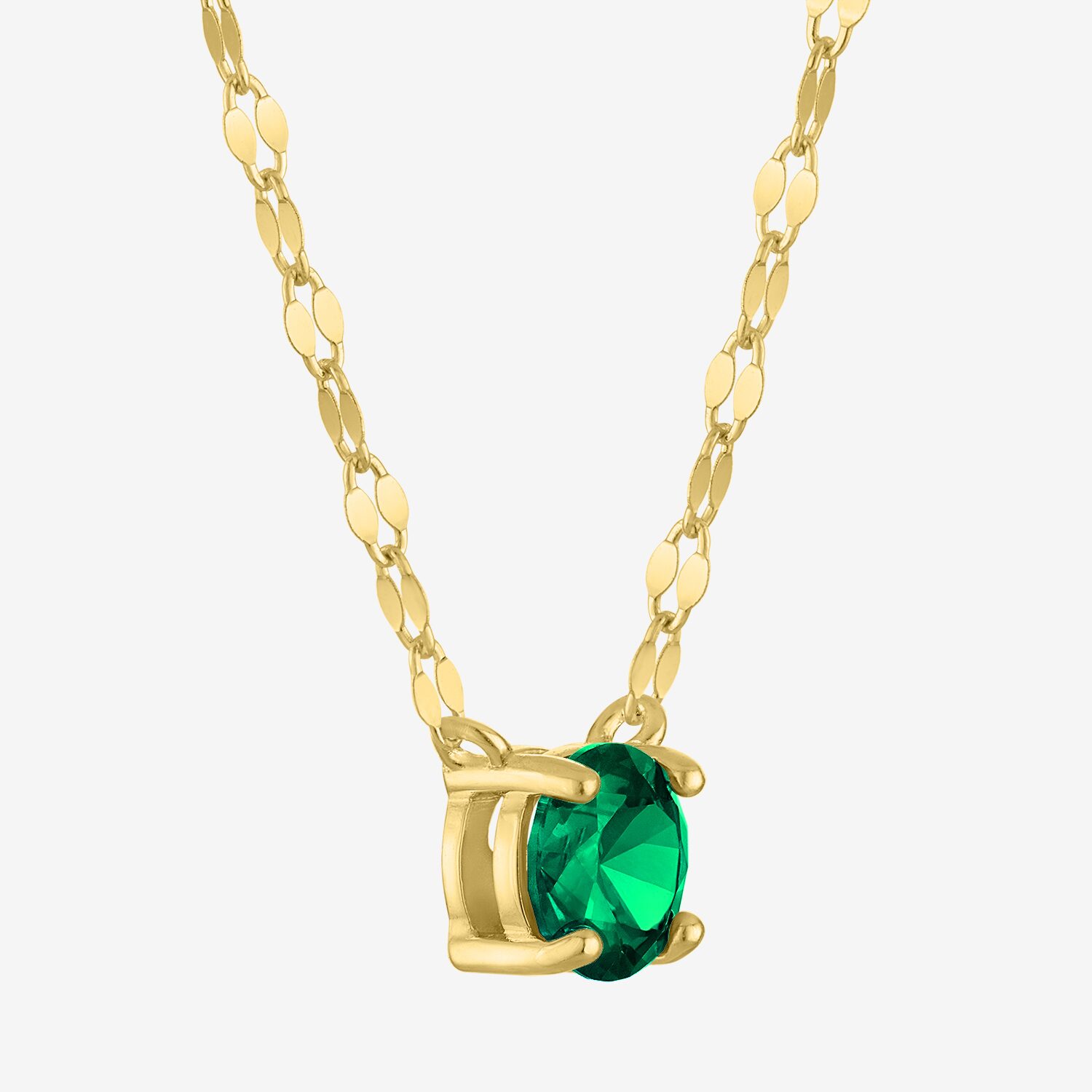 Gemstone 14K Gold Over Silver Round 18 Inch Pendant Necklace
