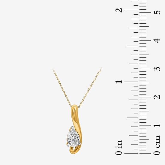 (I/Si2) Womens Lab Grown White Diamond Pear 18 Inch Pendant Necklace