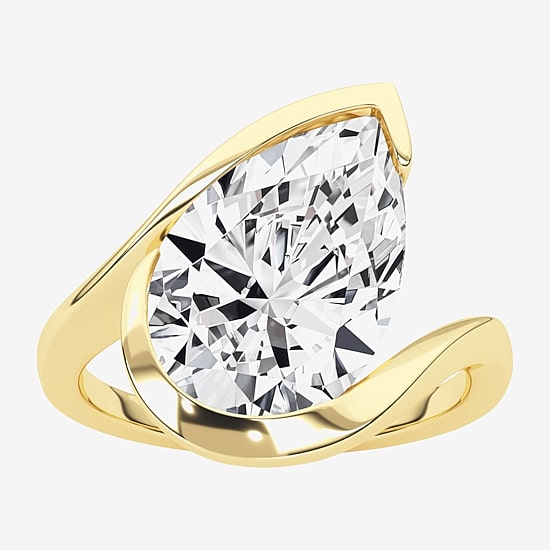 Grown Gorgeous (F / Vs2) Womens 3 3/8 Ct. Lab Grown White Diamond 14K Gold Pear Solitaire Engagement Ring