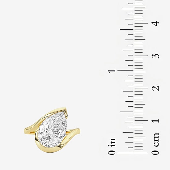 Grown Gorgeous (F / Vs2) Womens 3 3/8 Ct. Lab Grown White Diamond 14K Gold Pear Solitaire Engagement Ring