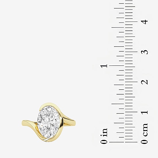 Grown Gorgeous (F / Vs2) Womens 2 1/4 CT. Lab Grown White Diamond 14K Gold Oval Solitaire Engagement Ring