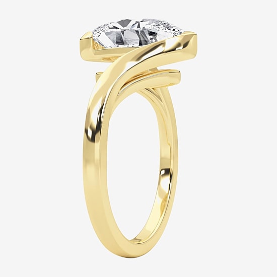 Grown Gorgeous (F / Vs2) Womens 2 1/4 CT. Lab Grown White Diamond 14K Gold Oval Solitaire Engagement Ring