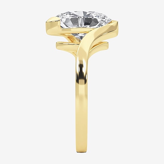 Grown Gorgeous (F / Vs2) Womens 2 1/4 CT. Lab Grown White Diamond 14K Gold Oval Solitaire Engagement Ring