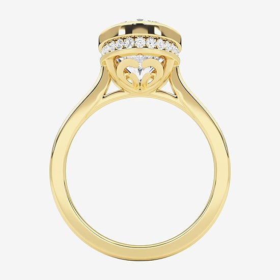 Grown Gorgeous (F / Vs2) Womens 3 1/2 CT. T.W Lab Grown White Diamond 14K Gold Oval Engagement Ring