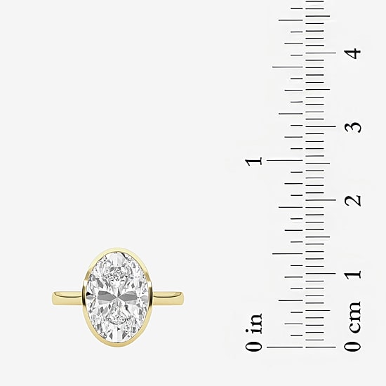 Grown Gorgeous (F / Vs2) Womens 3 1/2 CT. T.W Lab Grown White Diamond 14K Gold Oval Engagement Ring