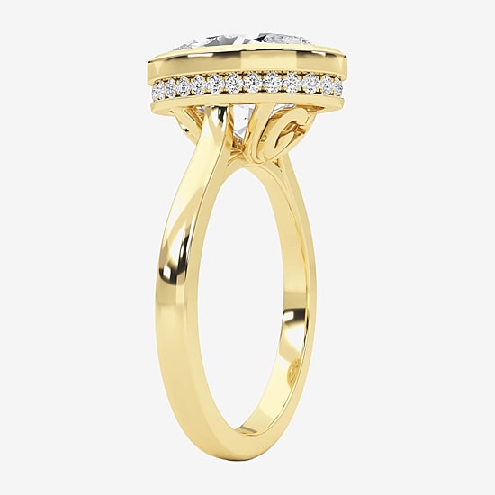 Grown Gorgeous (F / Vs2) Womens 3 1/2 CT. T.W Lab Grown White Diamond 14K Gold Oval Engagement Ring