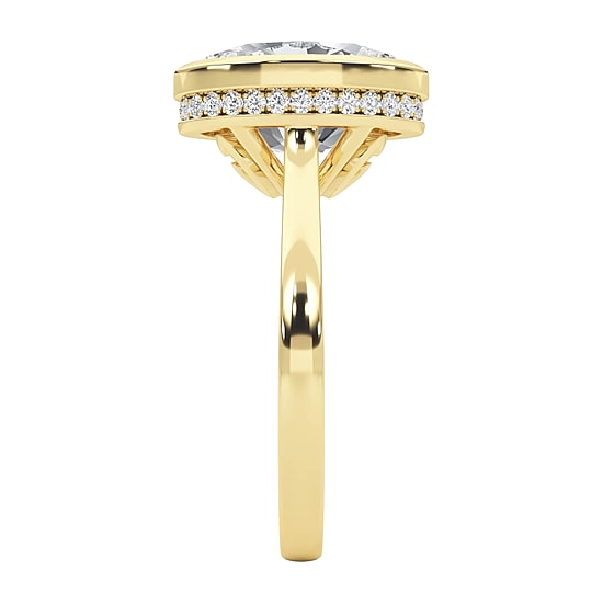 Grown Gorgeous (F / Vs2) Womens 3 1/2 CT. T.W Lab Grown White Diamond 14K Gold Oval Engagement Ring