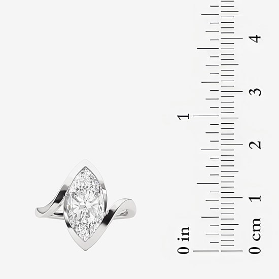 Grown Gorgeous (F / Vs2) Womens 2 1/4 CT. Lab Grown White Diamond 14K Gold Marquise Solitaire Engagement Ring