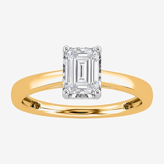 (I / Si2) Womens 1 CT. Lab Grown White Diamond Sterling Silver Solitaire Engagement Ring