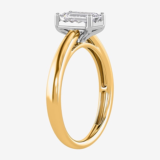 (I / Si2) Womens 1 CT. Lab Grown White Diamond Sterling Silver Solitaire Engagement Ring
