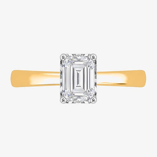 (I / Si2) Womens 1 CT. Lab Grown White Diamond Sterling Silver Solitaire Engagement Ring