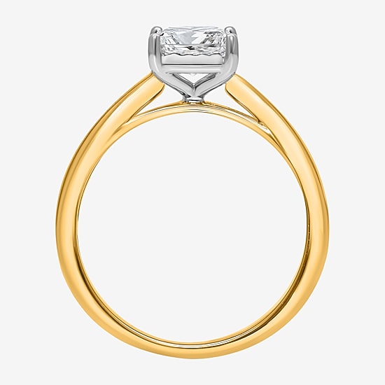 (I / Si2) Womens 1 CT. Lab Grown White Diamond Sterling Silver Solitaire Engagement Ring