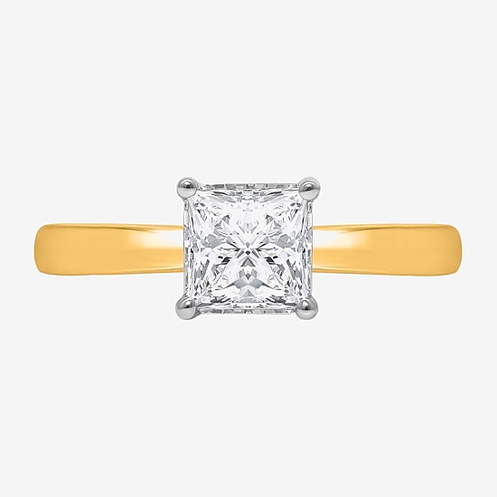 (I / Si2) Womens 1 CT. Lab Grown White Diamond Sterling Silver Solitaire Engagement Ring