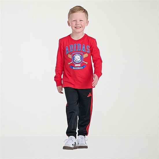 adidas Toddler Boys Crew Neck Long Sleeve Regular Fit Graphic T-Shirt