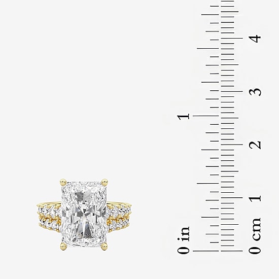 Grown Gorgeous (F / Vs2) Womens 8 1/4 Ct. T.W. Lab Grown White Diamond 14K Gold Rectangular Side Stone Bridal Set