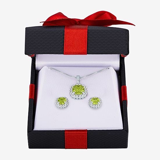 Gemstone Pure Silver Over Brass 2-pc. Jewelry Set