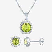 Gemstone Pure Silver Over Brass 2-pc. Jewelry Set