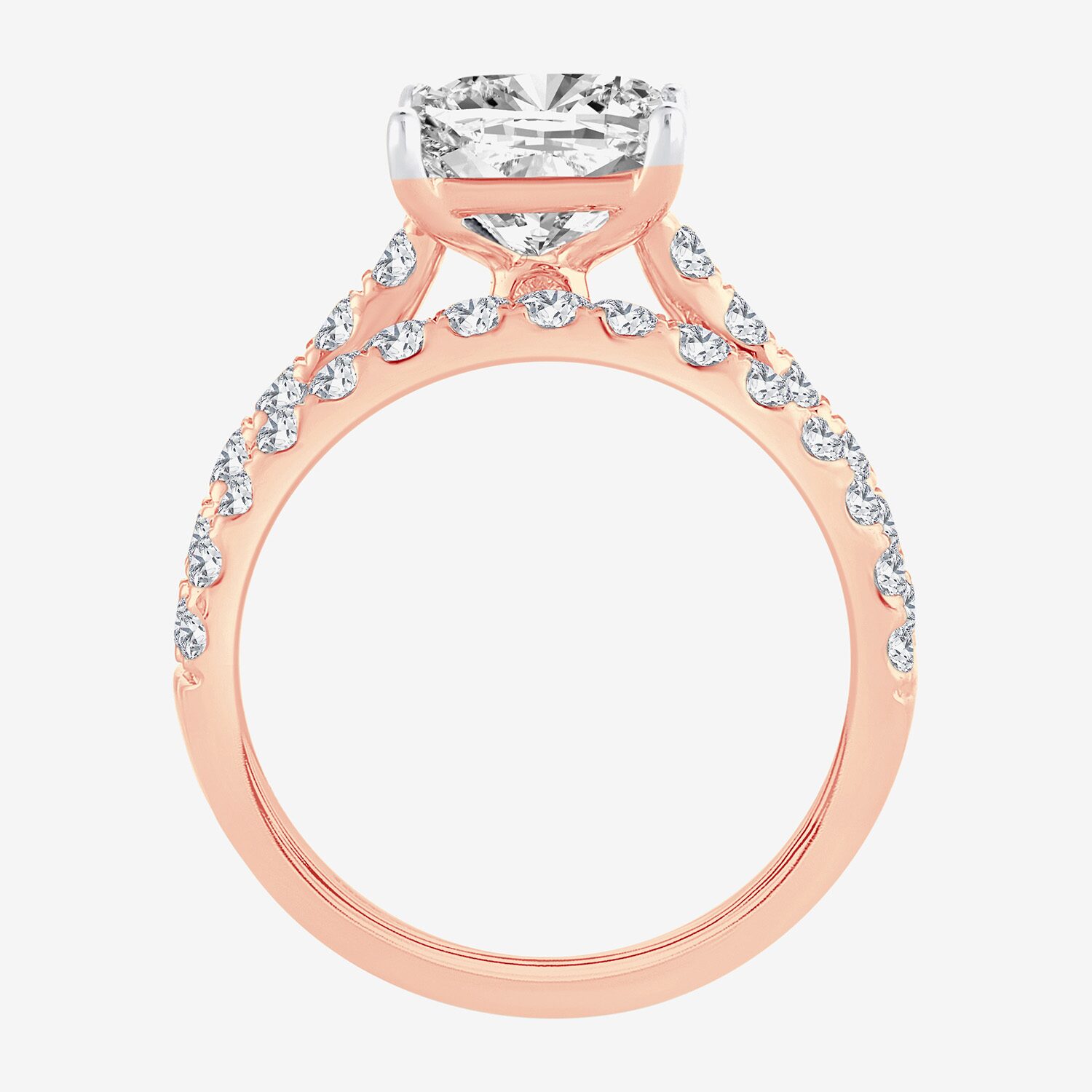 (H-I / SI1-SI2) Signature By Modern Bride Womens 2 CT.TW Lab Grown White Diamond 14K Gold Side Stone Bridal Set