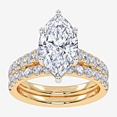 Signature By Modern Bride (G-H / Vs2-Si1) Womens 2 CT. T.W. Lab Grown White Diamond 14K Gold Marquise Side Stone Bridal Set
