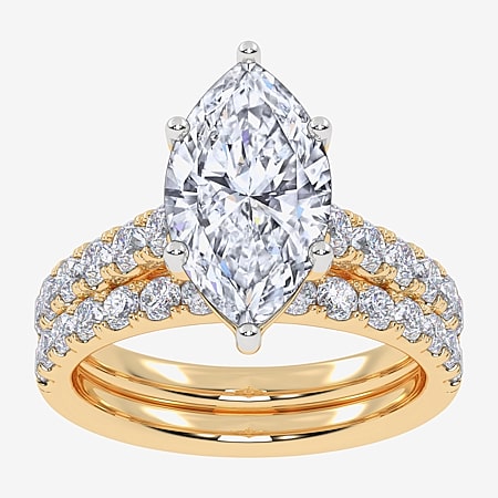 Womens 4 CT. T.W. Natural White Diamond 10K Gold Oval Halo