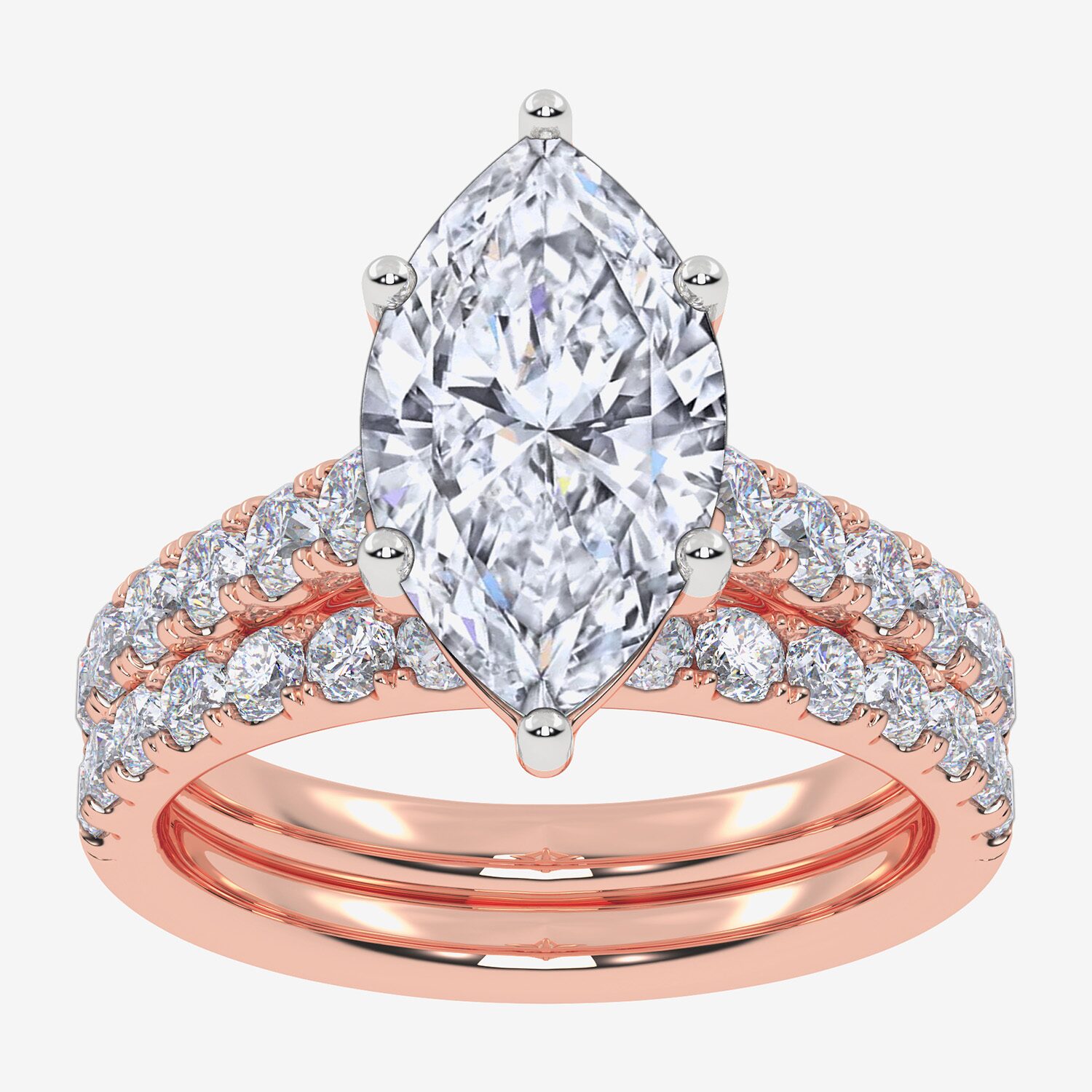 Signature By Modern Bride (G-H / Vs2-Si1) Womens 2 1/2 CT. T.W. Lab Grown White Diamond 14K Gold Marquise Side Stone Bridal Set