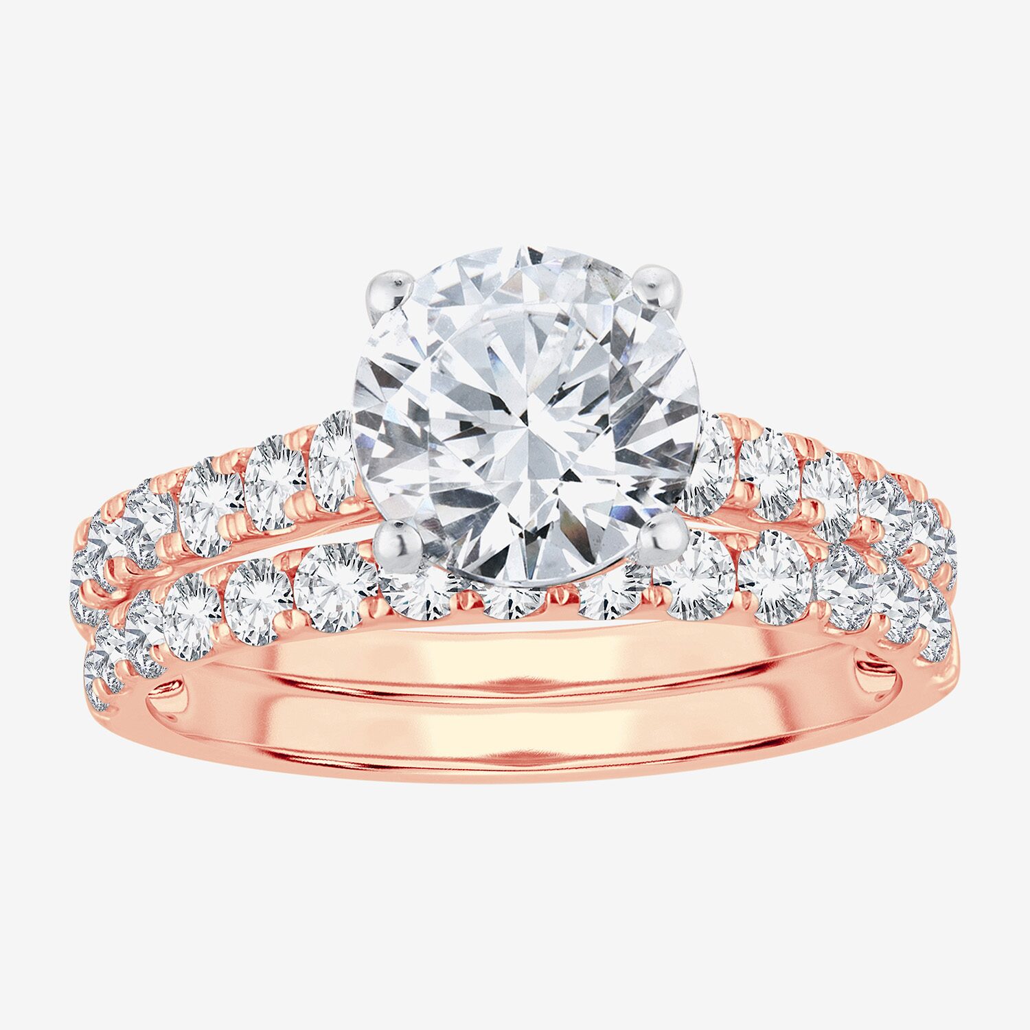 (H-I / SI1-SI2) Signature By Modern Bride Womens 2 1/2 CT. TW. Lab Grown White Diamond 14K Gold Round Bridal Set
