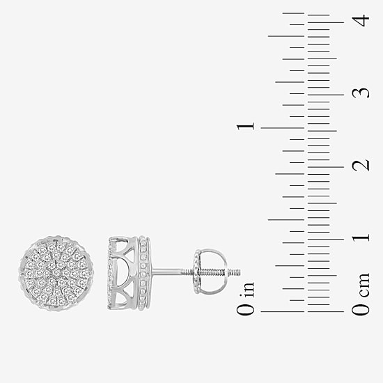 (J / I3) 1/6 CT. Natural White Diamond 10K Gold 7.7mm Round Stud Earrings
