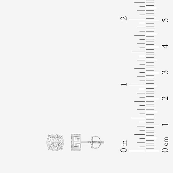(I / I2-I3) 1/4 CT. Natural White Diamond 10K Gold 6.7mm Round Stud Earrings