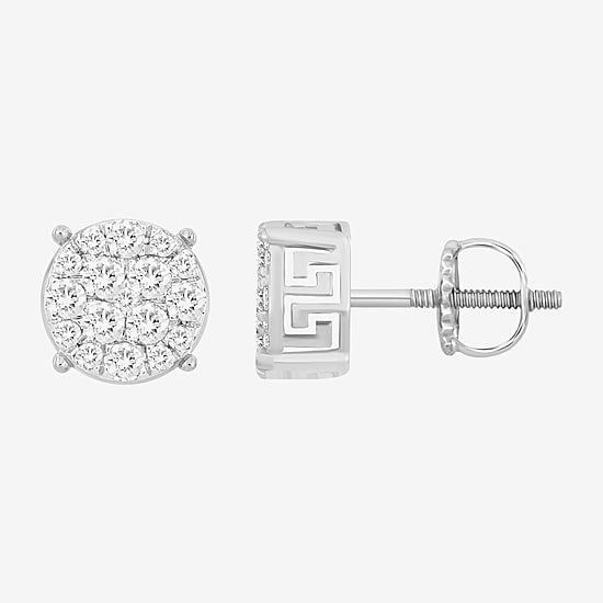 (I / I2-I3) 1/4 CT. Natural White Diamond 10K Gold 6.7mm Round Stud Earrings