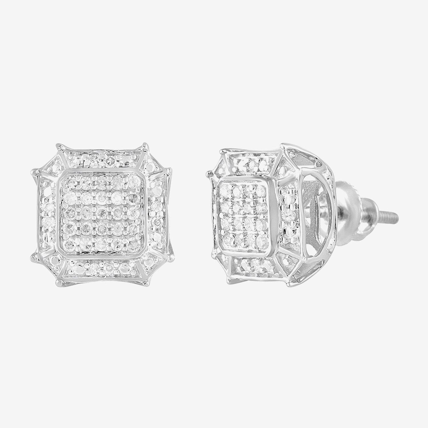 (I / I3) 1/6 CT. Natural White Diamond 10K Gold 9.4mm Stud Earrings