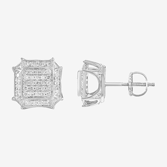 (I / I3) 1/6 CT. Natural White Diamond 10K Gold 9.4mm Stud Earrings