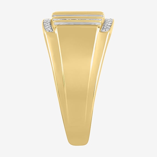 (I / I2-I3) Mens 1/2 CT. Natural White Diamond 10K Gold Fashion Ring