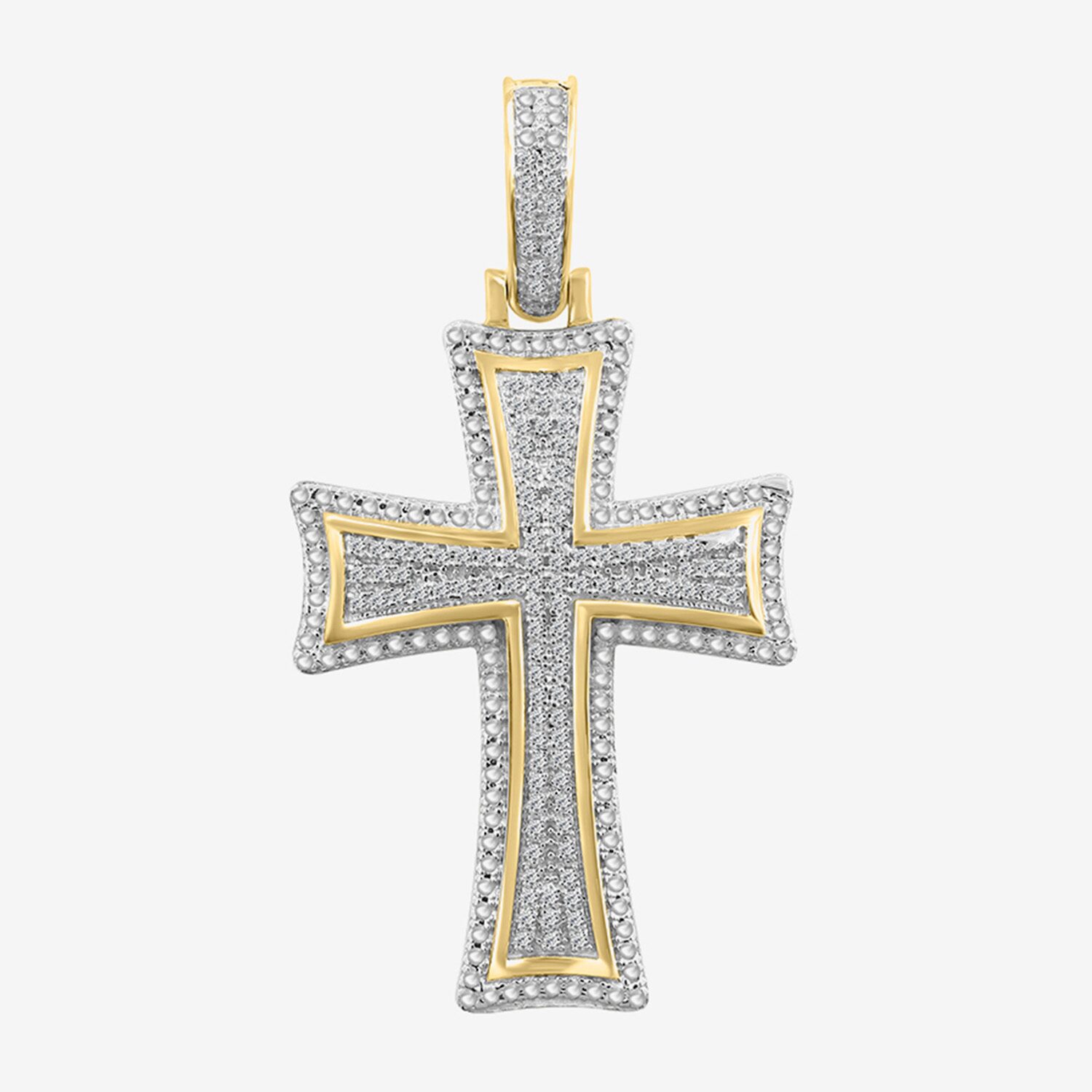 1/4 CT. (J / I3) White Diamond 10K Gold Cross Charm