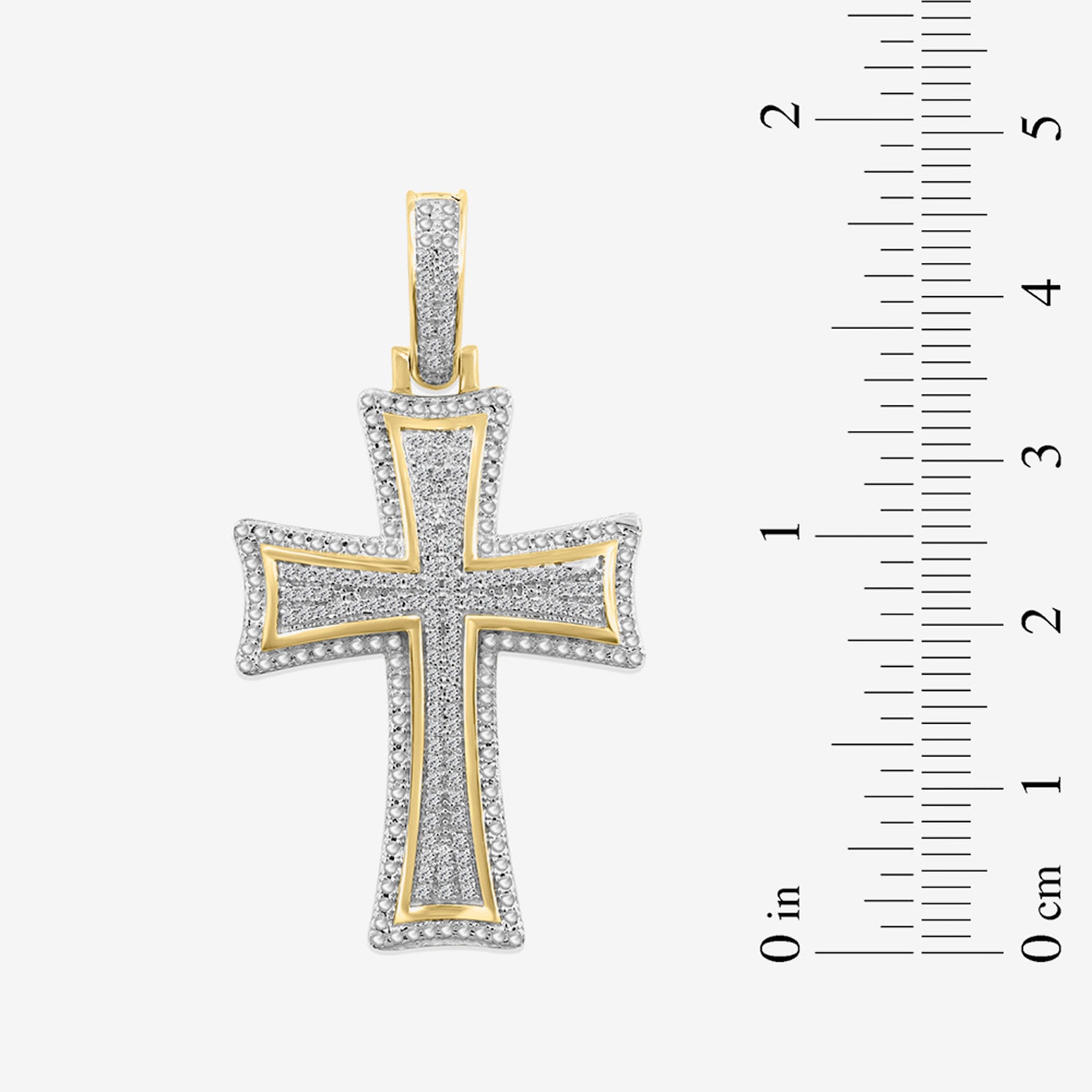 1/4 CT. (J / I3) White Diamond 10K Gold Cross Charm