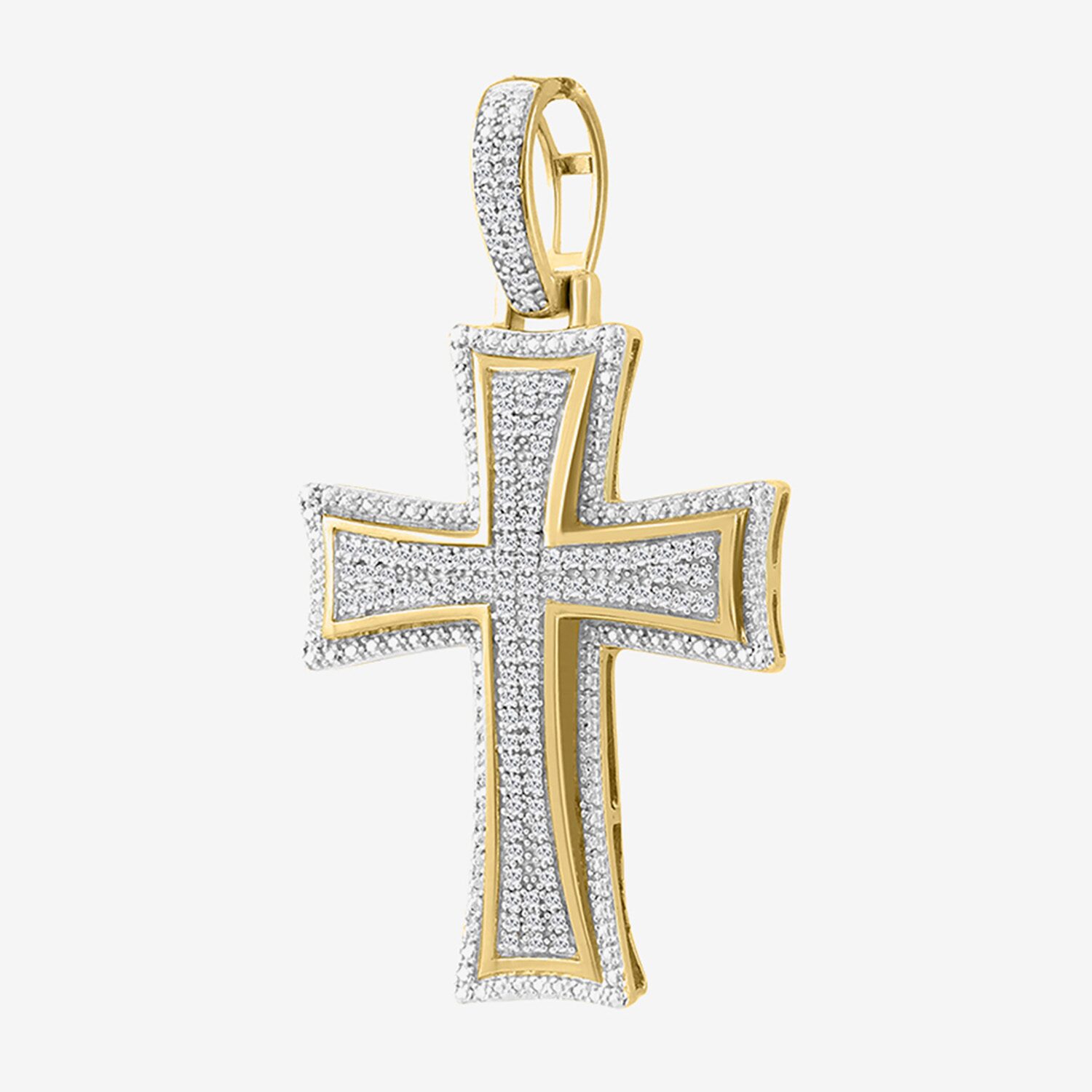 1/4 CT. (J / I3) White Diamond 10K Gold Cross Charm