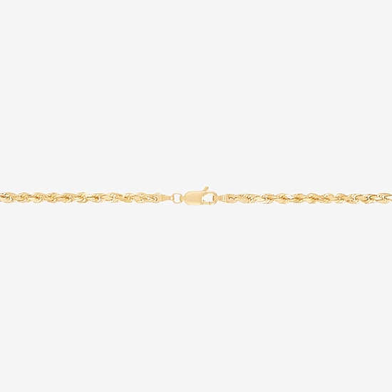 Womens 10K Gold 20 Inch Rope Chain Necklace