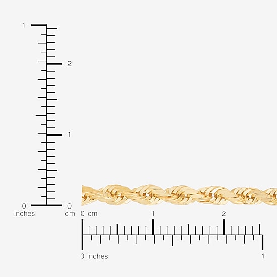 Womens 10K Gold 20 Inch Rope Chain Necklace