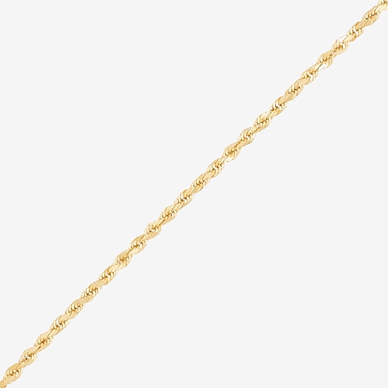 Womens 10K Gold 20 Inch Rope Chain Necklace