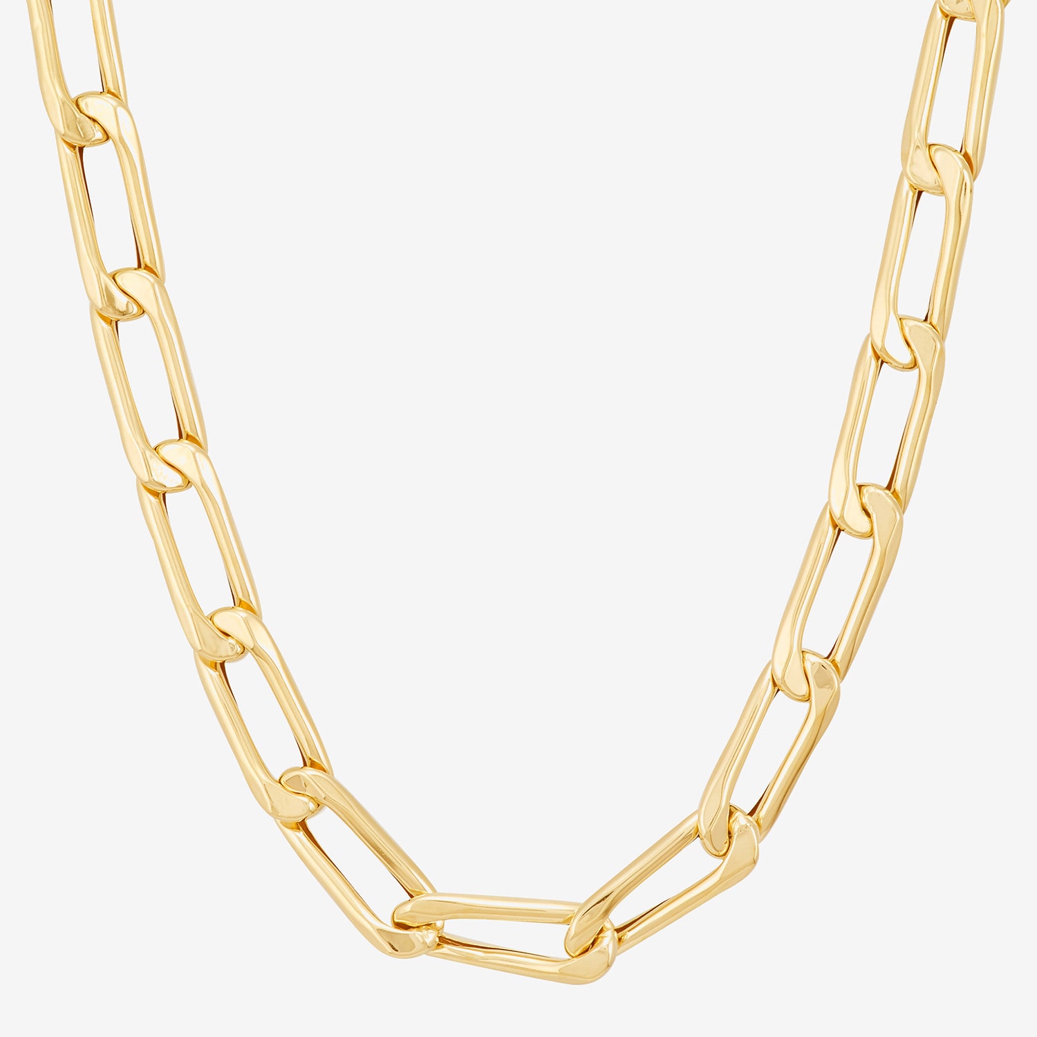 Made in Italy Unisex Adult 10K Gold 18 Inch Link Chain Necklace
