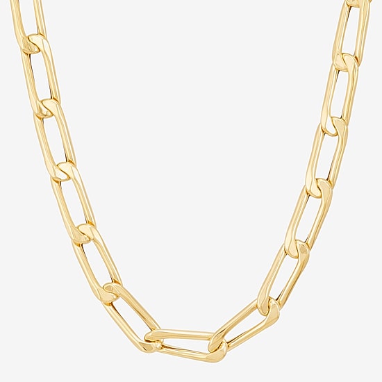 Made in Italy Unisex Adult 10K Gold 18 Inch Link Chain Necklace