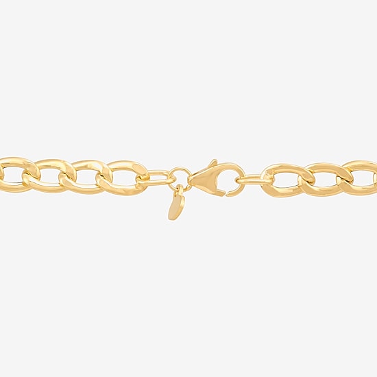 Made in Italy Womens 10K Gold 18 Inch Curb Chain Necklace