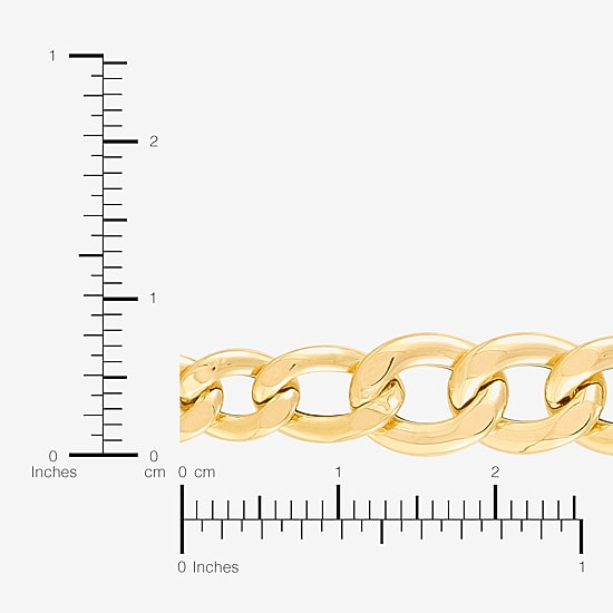 Made in Italy Womens 10K Gold 18 Inch Curb Chain Necklace
