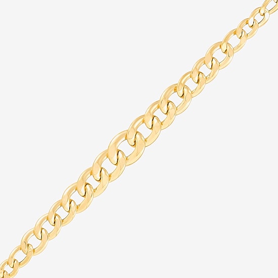 Made in Italy Womens 10K Gold 18 Inch Curb Chain Necklace