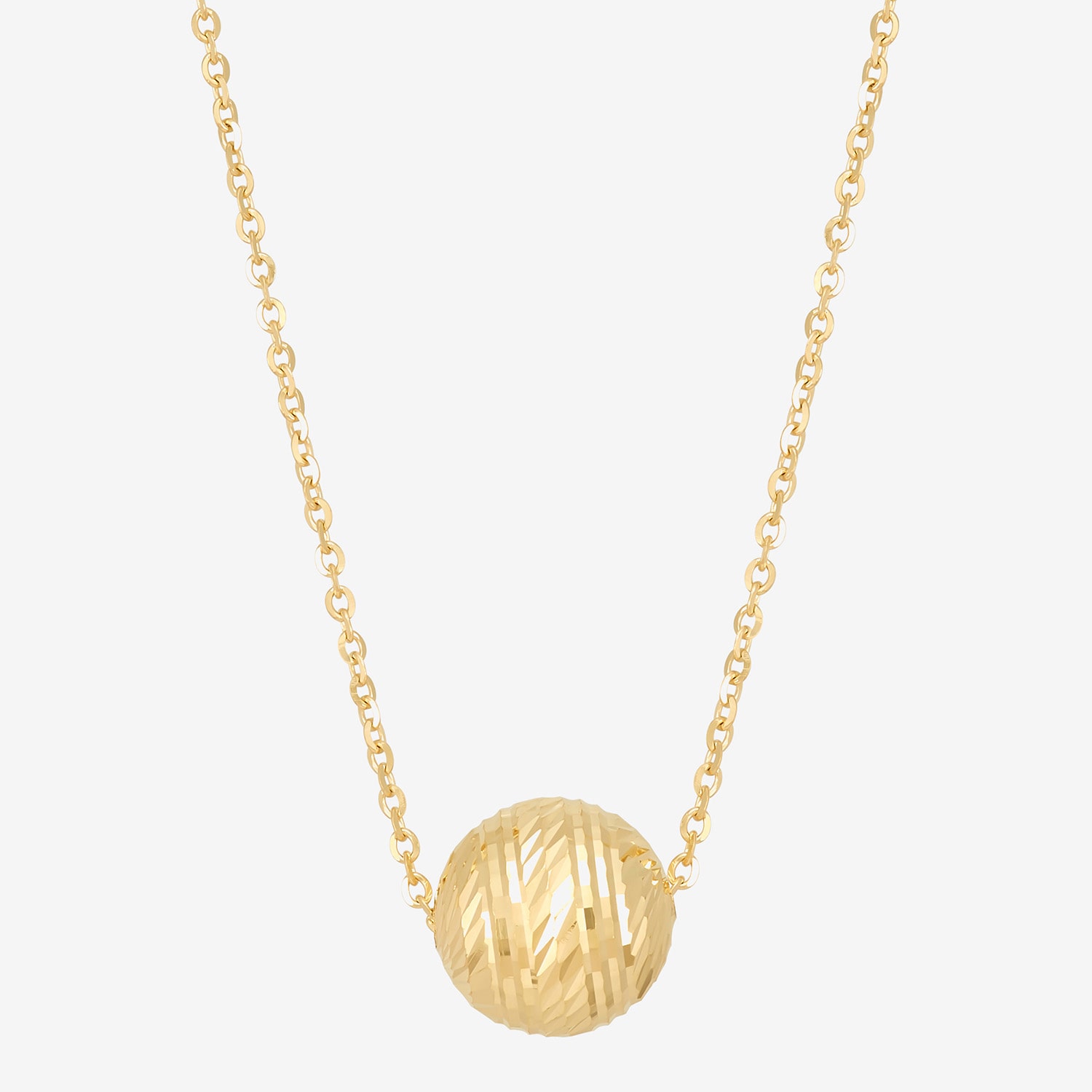 Made in Italy Womens 10K Gold Ball 16 Inch Pendant Necklace
