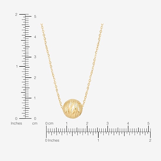 Made in Italy Womens 10K Gold Ball 16 Inch Pendant Necklace