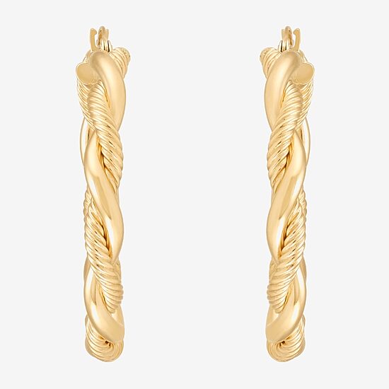 Womens 10K Gold 30mm Hoop Earrings