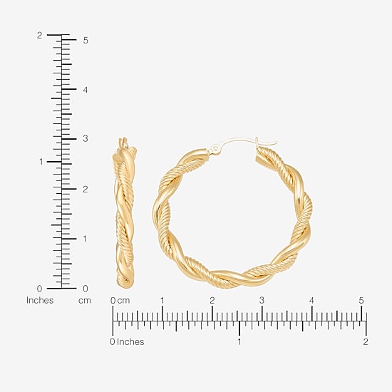 Womens 10K Gold 30mm Hoop Earrings