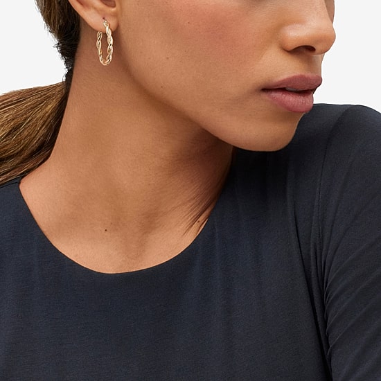 Womens 10K Gold 30mm Hoop Earrings