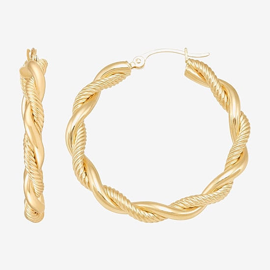 Womens 10K Gold 30mm Hoop Earrings